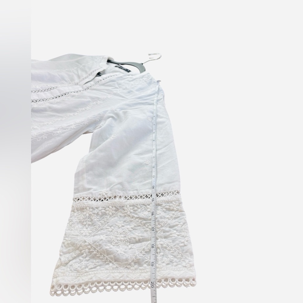 Embroidered Cotton Tunic / Swim Cover-up with Eyelet Boho Summer Vacation - Picture 7 of 15